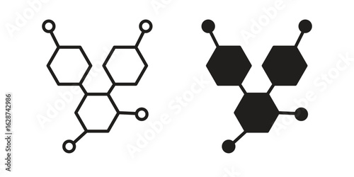 Chemical content icon. Sign design in outline and flat style for web