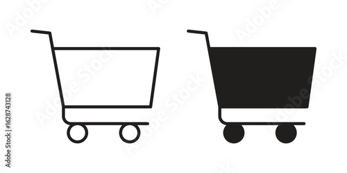 Cart icon. Sign design in outline and flat style for web