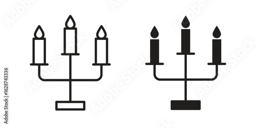 Candelabra icon. Sign design in outline and flat style for web