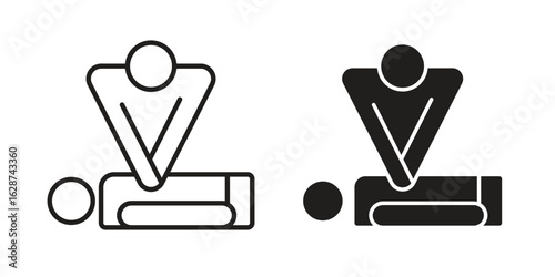 CPR icon. Sign design in outline and flat style for web