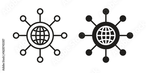 Business networking icon. Sign design in outline and flat style for web