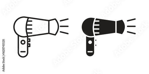 Blow dryer icon. Sign design in outline and flat style for web
