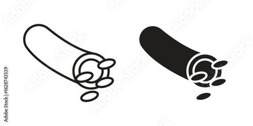 Blood vessel icon. Sign design in outline and flat style for web