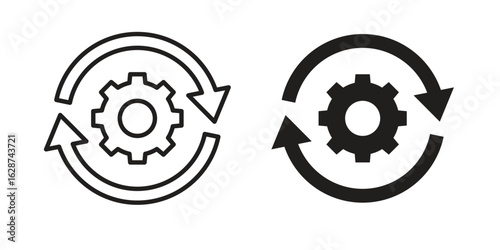 Automation icon. Sign design in outline and flat style for web