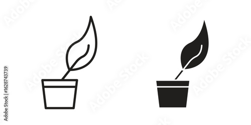 Author sign. Sign design in outline and flat style for web