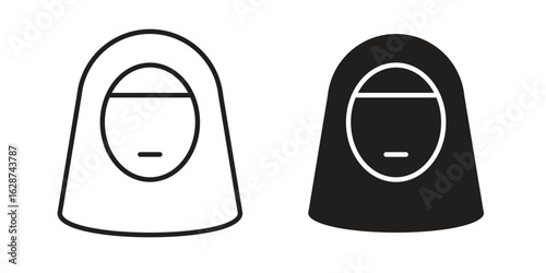 Arab woman icon. Sign design in outline and flat style for web