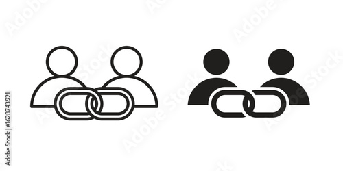 Affiliate link icon. Sign design in outline and flat style for web