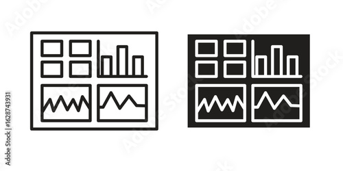 Admin panel icon. Sign design in outline and flat style for web