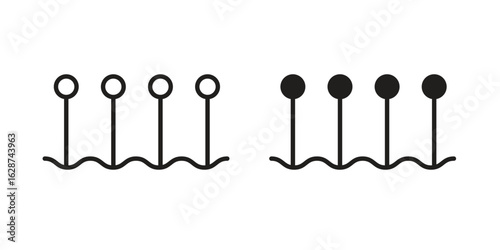 Acupuncture icon. Sign design in outline and flat style for web