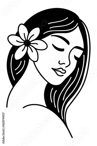 woman with flower