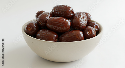 Wallpaper Mural Bowl of fresh dates isolated on white background, a source of energy and fiber Torontodigital.ca