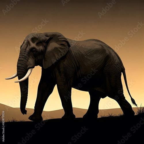 Silhouette of an elephant walking.jpg