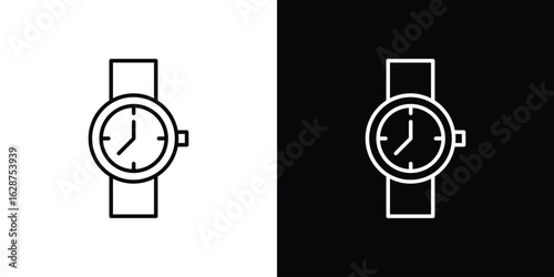 Wristwatch icon for app. Thin line signs.