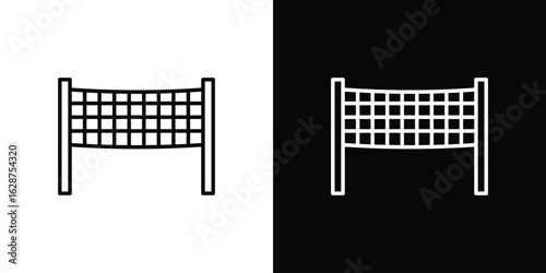 Volleyball net icon for app. Thin line signs.