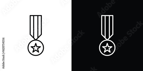 Veteran icon for app. Thin line signs.
