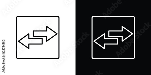 Transfer icon for app. Thin line signs.