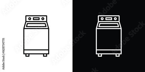 Top load washer icon for app. Thin line signs.
