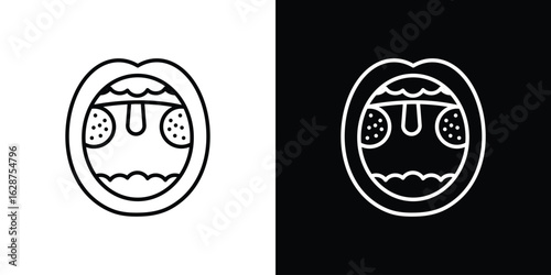 Tonsil icon for app. Thin line signs.