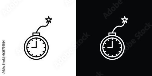 Time bomb icon for app. Thin line signs.