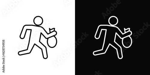 Thief icon for app. Thin line signs.