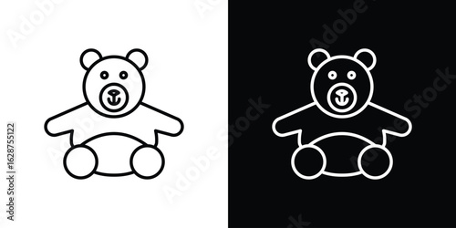 Teddy bear icon for app. Thin line signs.