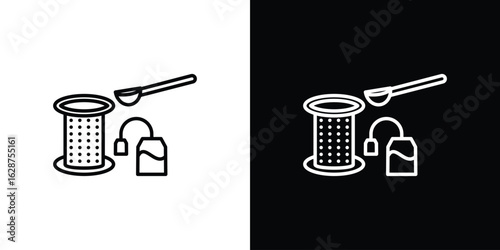 Tea infuser icon for app. Thin line signs.