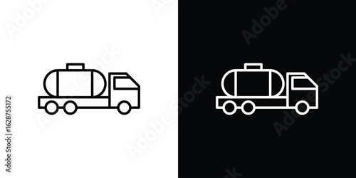 Tank truck icon for app. Thin line signs.