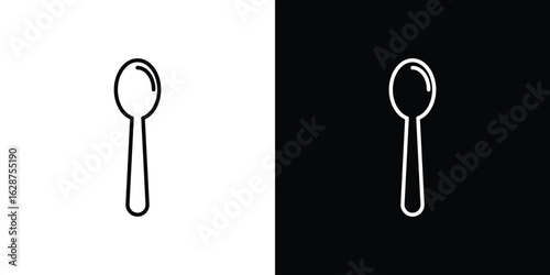 Tablespoon icon for app. Thin line signs.