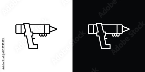 Sealant gun icon for app. Thin line signs.
