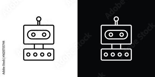 Robo icon for app. Thin line signs.