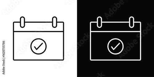Reservation icon for app. Thin line signs.