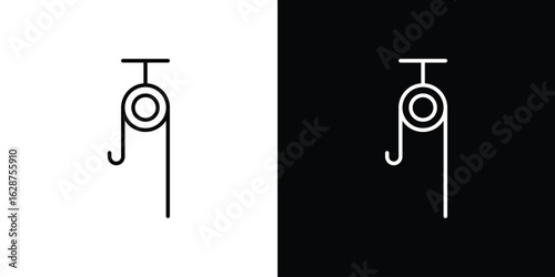 Pulley icon for app. Thin line signs.