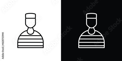 Prisoner icon for app. Thin line signs.