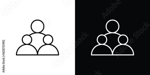 Population icon for app. Thin line signs.