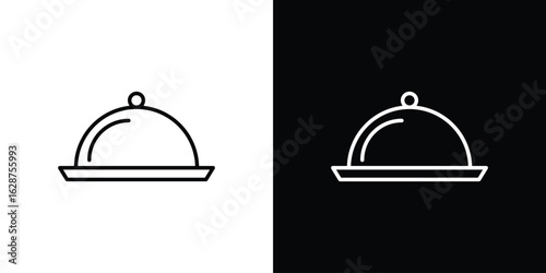 Platter icon for app. Thin line signs.