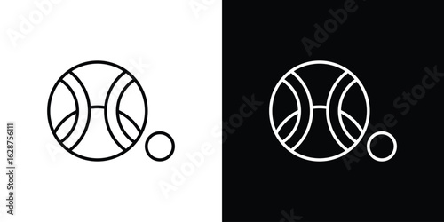 Petanque icon for app. Thin line signs.