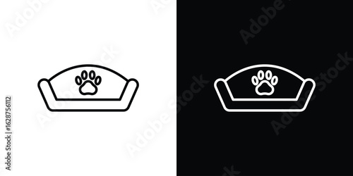Pet bed icon for app. Thin line signs.