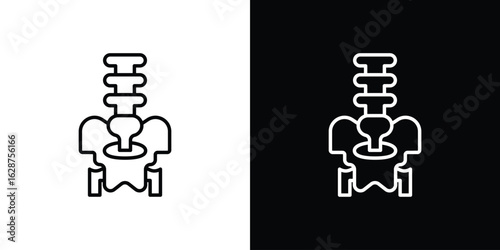 Pelvis icon for app. Thin line signs.