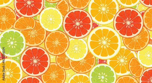 seamless pattern with citrus slices