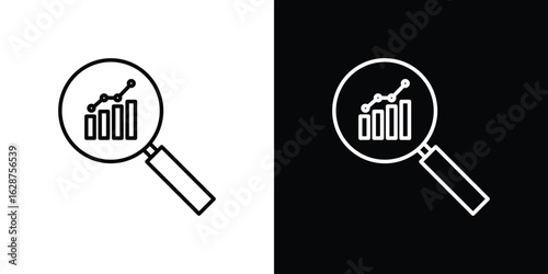 Market research icon for app. Thin line signs.
