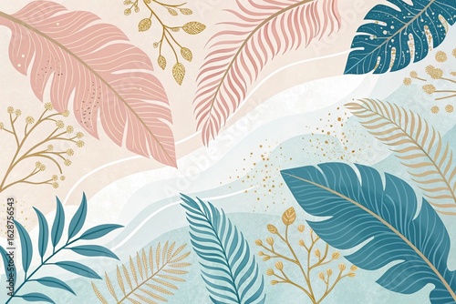 tropical leaves background	