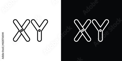 Masculine Chromosomes icon for app. Thin line signs.
