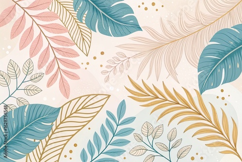 tropical leaves background	