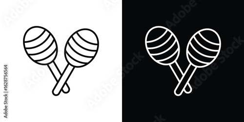 Maracas icon for app. Thin line signs.