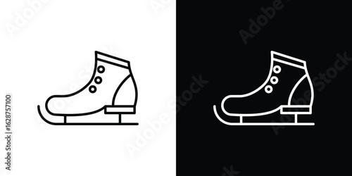 Ice skating icon for app. Thin line signs.