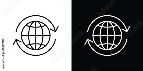 Import-export icon for app. Thin line signs.