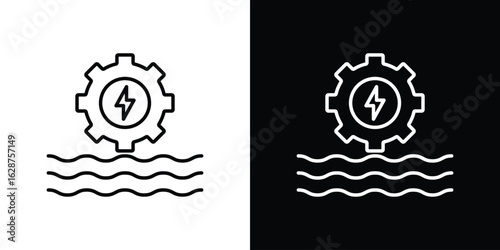 Hydraulic energy icon for app. Thin line signs.