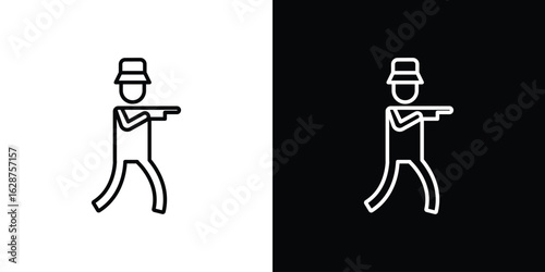 Hunter icon for app. Thin line signs.