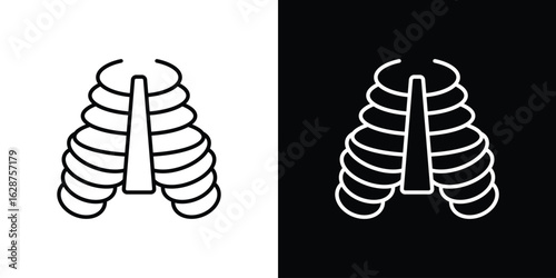 Human Ribs icon for app. Thin line signs.