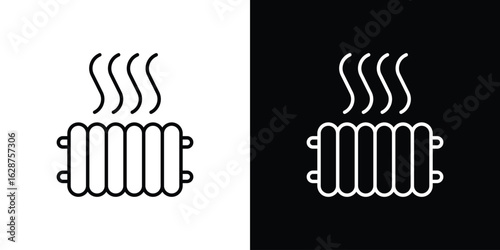 Heat icon for app. Thin line signs.